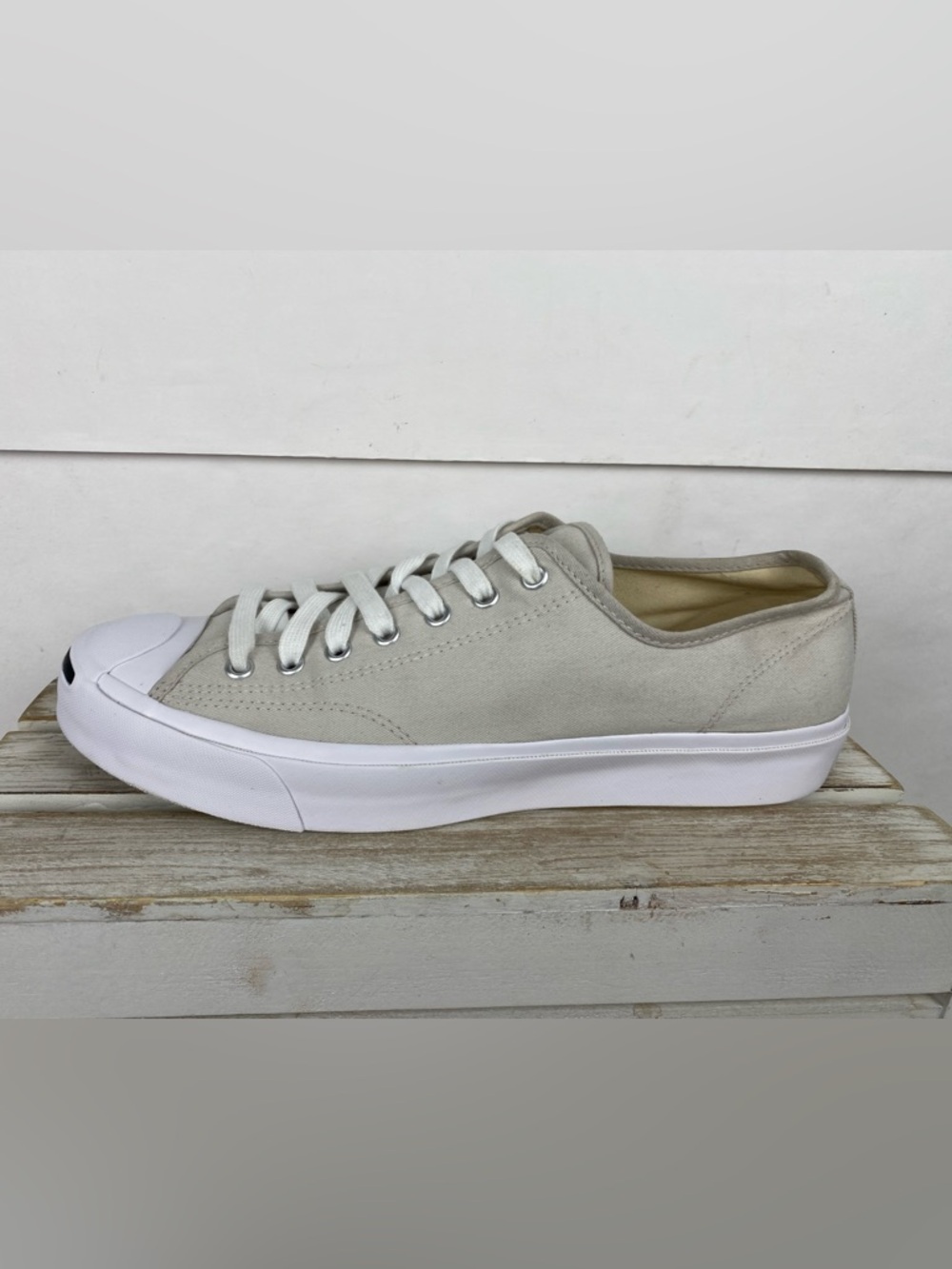 Converse Jack Purcell sneaker canvas low-top signature "smile" toe cap M12 W13.5 - Picture 4 of 15